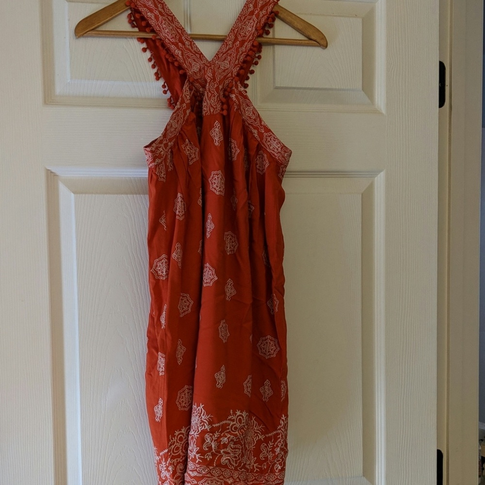 NWT Loft orange and white dress